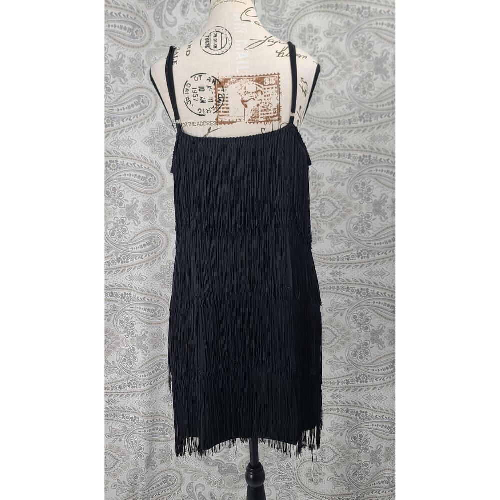 Taylor Swift Showgirl vibes black dress fringe Size XL flapper Shake it off - Picture 3 of 7